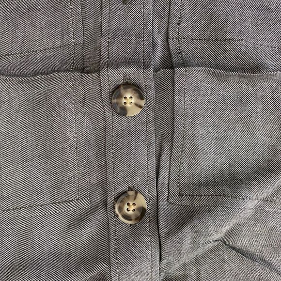 Express Button Up Shirt Women’s Xsmall Gray Cropped sleeveless Tie Front   NWT - Picture 3 of 6